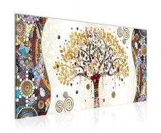 Bilder Gustav Klimt Baum des Lebens Wandbild Vlies - Leinwand Bild XXL Format Wandbilder Wohnzimmer Wohnung Deko Kunstdrucke MADE IN GERMANY - Fertig zum Aufhängen 004612a