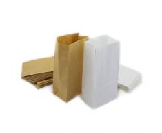 Papiertüten Bodenbeutel Beutel Papier Geschenktüten Papierbeutel Geschenkverpackung Papiertüten DIY (Mix-Weiss+Braun, (50x) 18x9x6cm)