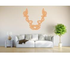 INDIGOS 4051095322177 Wandtattoo / Wandsticker - d68 schönes Ornament Tribal, Vinyl, orange, 80 x 72 x 1 cm
