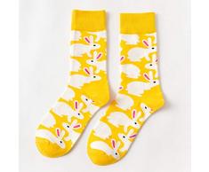 Ostersocken, Unisex, Mehrzweck-Socken, weich, bequem, Baumwollmischung, langlebig, Sportsocken, Häschen und bunte Eier Muster, Osterdekoration Free Size Yellow Rabbits