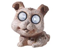 Dekofigur Hund braun 2 Solarleuchten mit Solarpanel (H/B/T) ca. 27,5 cmx 21 cm x32,5 cm