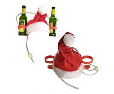 Unbekannt Weihnachtsmütze Trinkhelm - Weihnachten Bierhelm Saufhelm Zipfelmütze Helm mit Getränkehalter