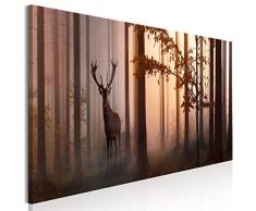 murando - Bilder Wald Hirsch 150x50 cm Vlies Leinwandbild 1 TLG Kunstdruck modern Wandbilder XXL Wanddekoration Design Wand Bild - Landschaft Bäume c-C-0239-b-b
