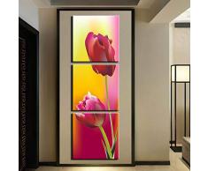 GYSS 3 Platten Moderne Poster Leinwandbilder 3 Stück Leinwandbild Stilleben Blumen Wandbilder Home Wohnzimmer