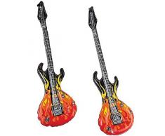 Aufblasbare Gitarre mit Flammen Rockerparty Rockstar Palandi®