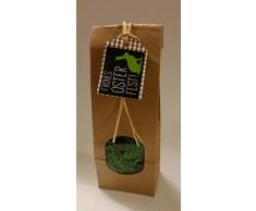6 Geschenkverpackungen zu Ostern, mit Ostergras, Kraftpapiertüten, Osteraufklebern und Schleifenband, Osternest, Ostergeschenk, Ostertüten …(Grüner Hase)