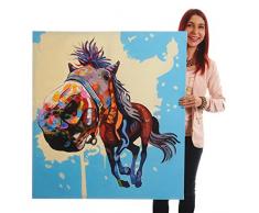 Ölgemälde Pferd, 100% handgemaltes Wandbild 3D-Bild Gemälde XL, 100x90cm