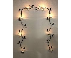 Wandteelichthalter 10412 Wandkerzenhalter Antik Metall 107 cm Braun Teelichthalter Glas Wand Kerzenhalter