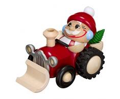 Seiffener Kugelräuchermann Nikolaus im Traktor 11 cm 19170