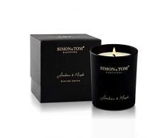 Simon & Tom Aromatische Duftkerze aus natürlichem SOYA WACHS. Langanhaltendes Duft mit Einer Brenndauer von 4 Stunden. (Bernstein & MOSCHUS)