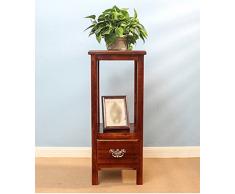 Solid wood flower rack Massivholz Blumengestelle Innen Wohnzimmer Chinesische Boden Blumentöpfe Balkon Balkon Mehrschichtholz grün türkis Vase Töpfe Gestell (größe : 32 * 32 * 76cm)