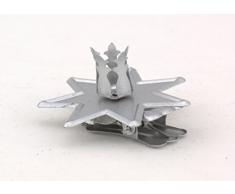 OHN Baumkerzenhalter Stern mit Clip - Kerzenhalter - Christbaumkerzen - Weihnachten - Beleuchtung - Weihnachten - Weihnachtsbaum - Baumkerzen - Kerzen - Tanenbaum - Metall - Ø 5 cm - Silber - 8 Stück
