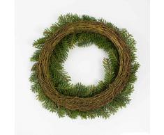 Künstlicher Tannenkranz auf Rattan "Nordmann", Ø 40 cm - Türkranz / Weihnachtsdeko - artplants