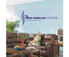 WANDTATTOO f506 Sprüche & Zitate Always remember youre unique... 40x16 cm - blau