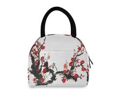Mnsruu Klassische China Plum Blossom Ölgemälde Isolierte Lunchbox Kühltasche für Wandern, Picknick, Reisen, Strand