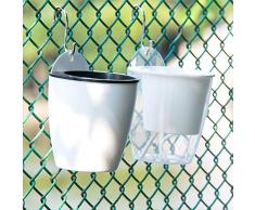 2 Stück Blumentöpfe zum Aufhängen Selbstbewässerung Balkon Garten Töpfe Wand Pflanzer Übertopf Blumenhalter Pflanzen Halter für Innen Außen Decken Balkone Wanddekoration