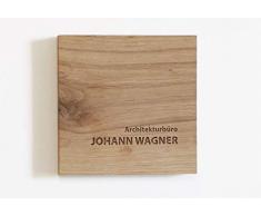 Türschild mit Gravur aus massivem Eichenholz