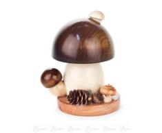 Räuchermann Räucherpilz Braunkappe runde Form, klein Breite x Höhe x Tiefe 10 cmx11 cmx10 cm NEU Erzgebirge Rauchmann Räucherfigur