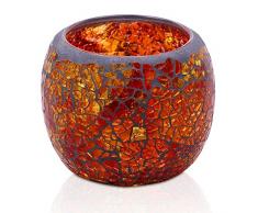 Larcenciel Teelichthalter Teelichtaufsatz aus Glas Glasaufsatz für Kerzenleuchter - Kerzenständer - Adventskranz (Gold)