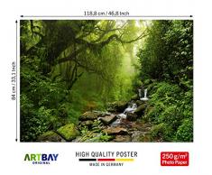 ARTBAY Wald Poster XXL - 118,8 x 84 cm | Wasserfall im Regenwald | Urwald | Nepal | Natur Poster | Premium Qualität