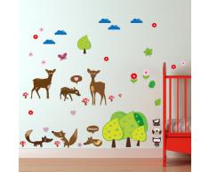 Wandkings Waldtiere Wandsticker XL Set, 42 Aufkleber, Gesamtfläche 130 x 70 cm