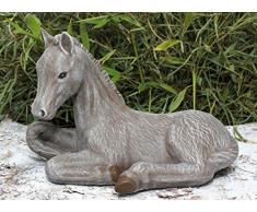 Tiefes Kunsthandwerk Pferde-Figur - in braun, Pferde-skulptur als schönes Wohnaccessoire oder Geschenk, Pferde-Statue als Deko für Garten, Haus und Wohnung