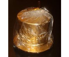 4x Neujahrs Silvester Zylinder - goldene Kerze mit HAPPY NEW YEAR Sylvester Jahreswechsel