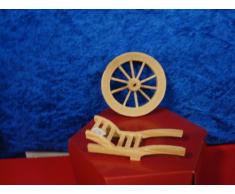 Krippen Zubehör Rad (8cm) und Schubkarre mit Holzbündel