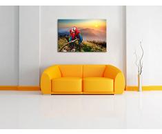 Papageien Pärchen Format: 120x80 auf Leinwand, XXL riesige Bilder fertig gerahmt mit Keilrahmen, Kunstdruck auf Wandbild mit Rahmen, günstiger als Gemälde oder Ölbild, kein Poster oder Plakat