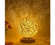 Nachtlicht-Geburtstagsgeschenk INS des romantischen Sternprojektors des Bettes kreatives, das Schnurball-Rattanball-Tischlampe 15CM verdunkelt
