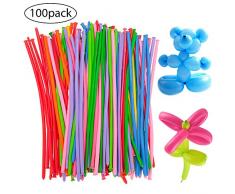 gulinkaituozhe 100 Pcs Magic Luftballons (zufällige Farbe) Lange Deko Ballon Set Modellierballons bunt Luftballon Original für Geburtstage Partys etc