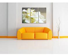 Wunderschöne weiße Calla Lilien 3-Teiler Leinwandbild 120x80 Bild auf Leinwand, XXL riesige Bilder fertig gerahmt mit Keilrahmen, Kunstdruck auf Wandbild mit Rahmen, gänstiger als Gemälde oder Ölbild, kein Poster oder Plakat