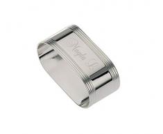 Serviettenring Edelstahl verziert, versilbert mit persönlichen Gravur Name und Motiv ideal für die festlich gedeckte Tafel