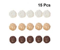 NUOBESTY 15Pcs Natürliche Rattan Weidenkugeln Vase Füllstoffe Party Hängen Ornamente für DIY Hochzeitsfeier Ostern Baum Hängen Dekoration 5Cm