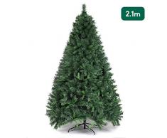 SALCAR Weihnachtsbaum künstlich 210 cm mit 868 Spitzen, Tannenbaum künstlich regenschirmsystem inkl. Christbaum-Ständer, Weihnachtsdeko - grün 2,1 m