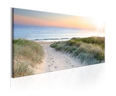 decomonkey Bilder Strand Meer 135x45 cm XXL 1 Teilig Leinwandbilder Bild auf Leinwand Vlies Wandbild Kunstdruck Wanddeko Wand Wohnzimmer Wanddekoration Deko Natur Landschaft