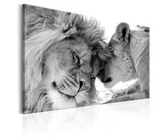 decomonkey Bilder Wandbilder Löwe Afrika Löwenpaar 120x80 cm 1 Teilig Leinwandbilder Bild auf Leinwand Wandbild Wand Wohnzimmer Wanddekoration Deko Tiere Wildlife Natur Savanne