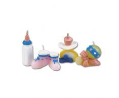 PARTY DISCOUNT Kerzen-Set Baby, ca. 25-50mm, 4 Stk.