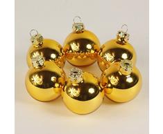 Weihnachtsbaumkugeln, 6er Set, Ø 5 cm, glänzend, safran (gold)