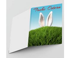 A4 XXL Osterkarte HASENOHREN mit Umschlag - lustige Premium Klappkarte für liebe Kollegen Freunde Verwandte - Frohe Ostern Karte von BREITENWERK