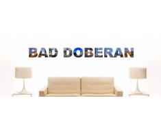INDIGOS UG - WANDTATTOO / Wandsticker / Wandaufkleber / Aufkleber farbige Wandschrift Städtename Doberan mit Sehenswürdigkeiten 80 x 12 cm Länge