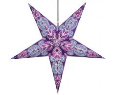 Papierstern / Weihnachtsstern Menor violett mixed / Papierstern 5 Zacken