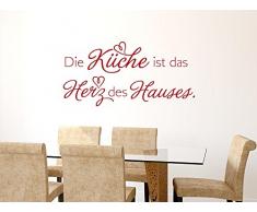 GRAZDesign 620526_30_080 Wandtattoo für Küche | Wand-zitat Die Küche ist das Herz des Hauses | Küchen-Sprüche für Küchen-Wände und Schränke (61x30cm//080 braun)