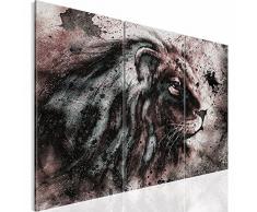 Bilder 120 x 80 cm - Löwe Bild - Vlies Leinwand - Kunstdrucke -Wandbild - XXL Format – mehrere Farben und Größen im Shop - Fertig Aufgespannt !!! 100% MADE IN GERMANY !!! - Afrika – Tier 002231b
