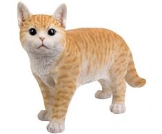 Dehner Dekofigur Katze stehend, ca. 40 x 16 x 29 cm, Polyresin, rotbraun