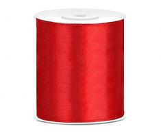 SiDeSo® Satinband 25m x 100mm viele Farben Hochzeit Dekoband Geschenkband Antennenband Schleifenband (rot)