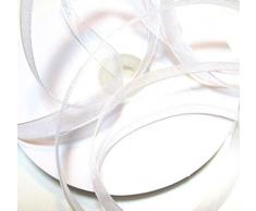 Organza / Chiffon SCHLEIFENBAND 50m x 6mm weiß Weiss Organzaband Geschenkband DEKOBAND Hochzeit Antennenband