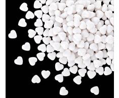 Kleenes Traumhandel 100 weiße Acryl Herzen mit 12 mm Durchmesser - Dekosteine Tischdekoration für Hochzeit und Verlobung - Ideale Streudeko