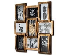 levandeo Bilderrahmen Collage 45x45cm 9 Fotos 10x15cm Kupfer Industrial Industrie Deko Glasscheiben