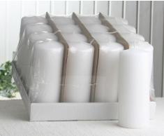 Sparpack: 16x Stumpenkerze 15 x 6 cm Ø, weiß